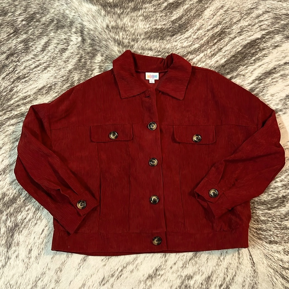 NWOT LulaRoe Berlin Jacket burgundy corduroy large